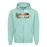 Seafoam coffee time Zipper Hoodie - BarkalooDesign