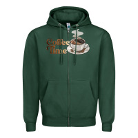 Sports Green coffee time Zipper Hoodie - BarkalooDesign