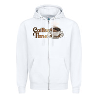White coffee time Zipper Hoodie - BarkalooDesign