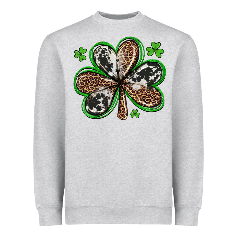 Western St Patricks Day Shamrocks Heavyweight Sweatshirt by Artiststas | Teevron