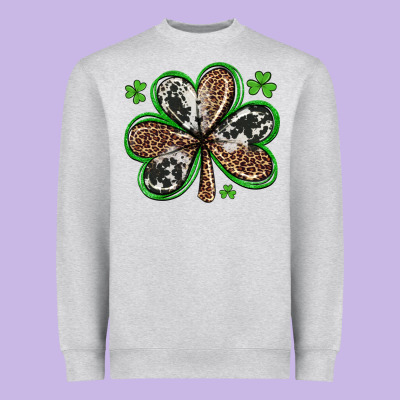 Western St Patricks Day Shamrocks Heavyweight Sweatshirt Designed By Artiststas