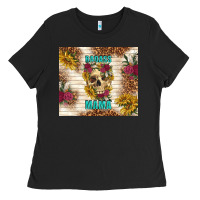 Black badass mama with flowers Ladies Tee - TumblerDesignByShophia