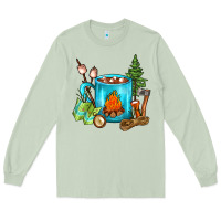 Matcha Camping Coffee Long Sleeve Tee - FaDigitalArtStudio