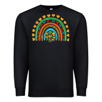 Black autism heart ribbon rainbow Premium Sweatshirt - AdoDesignShop