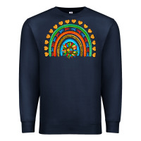Navy autism heart ribbon rainbow Premium Sweatshirt - AdoDesignShop