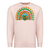 Pale Pink autism heart ribbon rainbow Premium Sweatshirt - AdoDesignShop