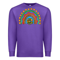 Purple autism heart ribbon rainbow Premium Sweatshirt - AdoDesignShop