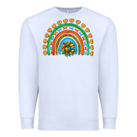 White autism heart ribbon rainbow Premium Sweatshirt - AdoDesignShop