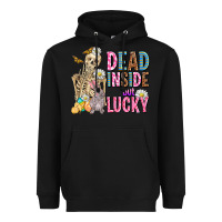 Black easter dead inside but lucky  with skeleton Heavyweight Hoodie - AdoDesignShop