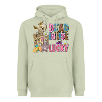 Matcha easter dead inside but lucky  with skeleton Heavyweight Hoodie - AdoDesignShop