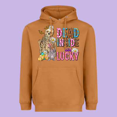 Easter Dead Inside But Lucky  With Skeleton Heavyweight Hoodie Designed By Adodesignshop