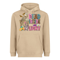 Mushroom easter dead inside but lucky  with skeleton Heavyweight Hoodie - AdoDesignShop