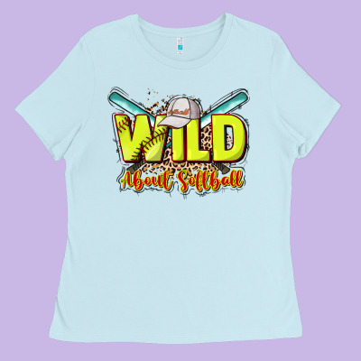Wild About Softball Ladies Tee Designed By Howdyjamesfarm