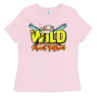 Bubblegum Pink Wild about Softball Ladies Tee - HowdyJamesFarm