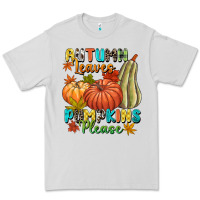 Dove Grey Autumn leaves pumpkins please Premium Tee - NancyCooperArtShop