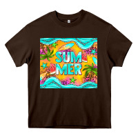 Chocolate Brown summer Heavy Core Tee - NancyCooperArtShop
