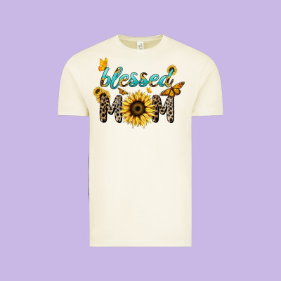 Blessed Mom Sunflower Butterfly Mother's Day Vintage Tee Designed By Howdyjamesfarm