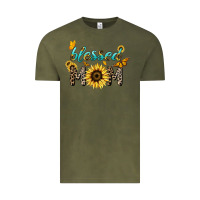 Vintage Olive Blessed mom sunflower butterfly mother's day Vintage Tee - HowdyJamesFarm