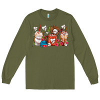 Army Green Baseball Coffee Cups Long Sleeve Tee - FaDigitalArtStudio