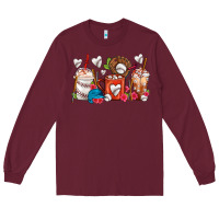 Burgundy Baseball Coffee Cups Long Sleeve Tee - FaDigitalArtStudio
