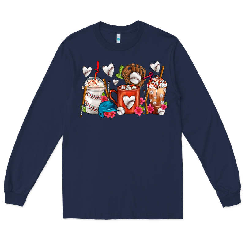 Baseball Coffee Cups Long Sleeve Tee by FaDigitalArtStudio | Teevron