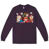 Plum Baseball Coffee Cups Long Sleeve Tee - FaDigitalArtStudio