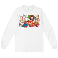 White Baseball Coffee Cups Long Sleeve Tee - FaDigitalArtStudio