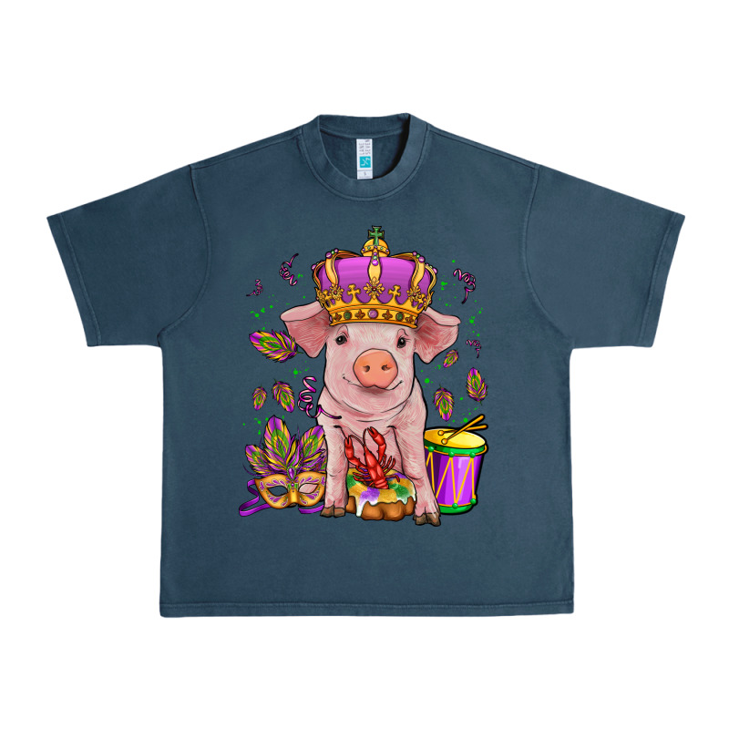 Mardi Gras Pig Urban Heavy Tee by OliviaCreatesArt | Teevron