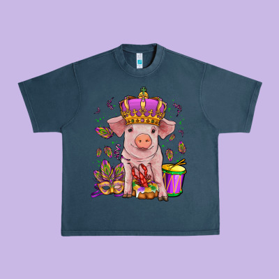 Mardi Gras Pig Urban Heavy Tee Designed By Oliviacreatesart