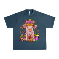 Midnight Navy mardi gras pig Urban Heavy Tee - OliviaCreatesArt