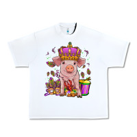 White mardi gras pig Urban Heavy Tee - OliviaCreatesArt