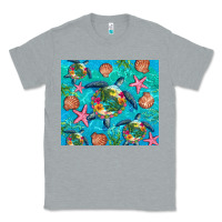 Heather Grey Turtle summer seashells starfish seaweed Classic Tee - Artiststas