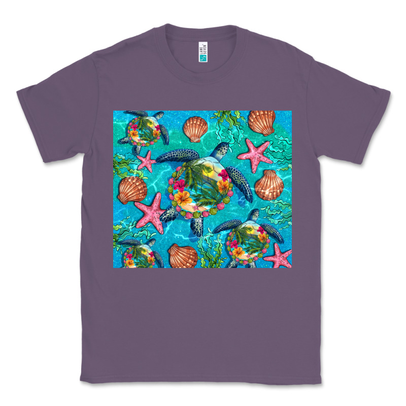 Turtle Summer Seashells Starfish Seaweed Classic Tee by Artiststas | Teevron