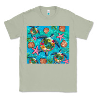 Matcha Turtle summer seashells starfish seaweed Classic Tee - Artiststas