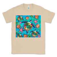 Mushroom Turtle summer seashells starfish seaweed Classic Tee - Artiststas