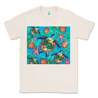 Natural Turtle summer seashells starfish seaweed Classic Tee - Artiststas
