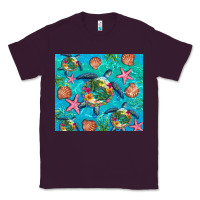 Plum Turtle summer seashells starfish seaweed Classic Tee - Artiststas