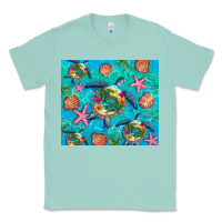 Seafoam Turtle summer seashells starfish seaweed Classic Tee - Artiststas