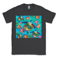 Smoke Turtle summer seashells starfish seaweed Classic Tee - Artiststas