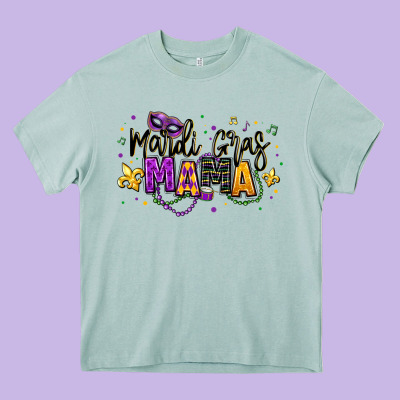 Mardi Gras Mama Heavy Core Tee Designed By Texasbilliewilder