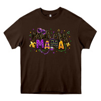 Chocolate Brown mardi gras mama Heavy Core Tee - texasbilliewilder