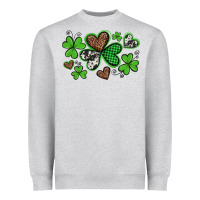 Heather Grey western st patricks day shamrocks and hearts Heavyweight Sweatshirt - Artiststas