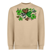 Western St Patricks Day Shamrocks And Hearts Heavyweight Sweatshirt | Teevron