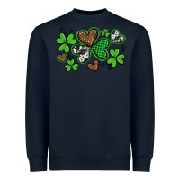Navy western st patricks day shamrocks and hearts Heavyweight Sweatshirt - Artiststas