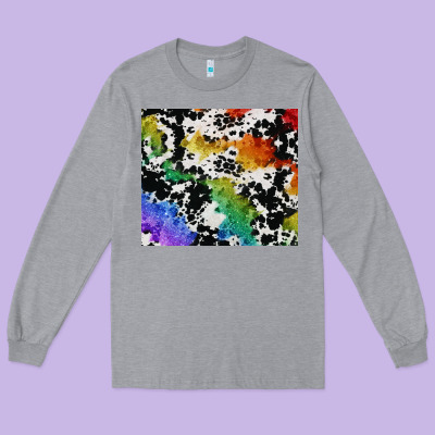 Rainbow Pride Cowhide Tumbler Long Sleeve Tee Designed By Fadigitalartstudio