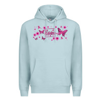 Blue Mist hope breast cancer butterfly Premium Hoodie - Jasminsmagicworld