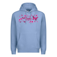 Colony Blue hope breast cancer butterfly Premium Hoodie - Jasminsmagicworld