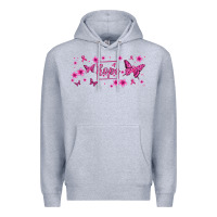 Heather Grey hope breast cancer butterfly Premium Hoodie - Jasminsmagicworld