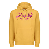 Mustard hope breast cancer butterfly Premium Hoodie - Jasminsmagicworld