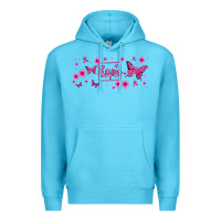 Ocean Blue hope breast cancer butterfly Premium Hoodie - Jasminsmagicworld